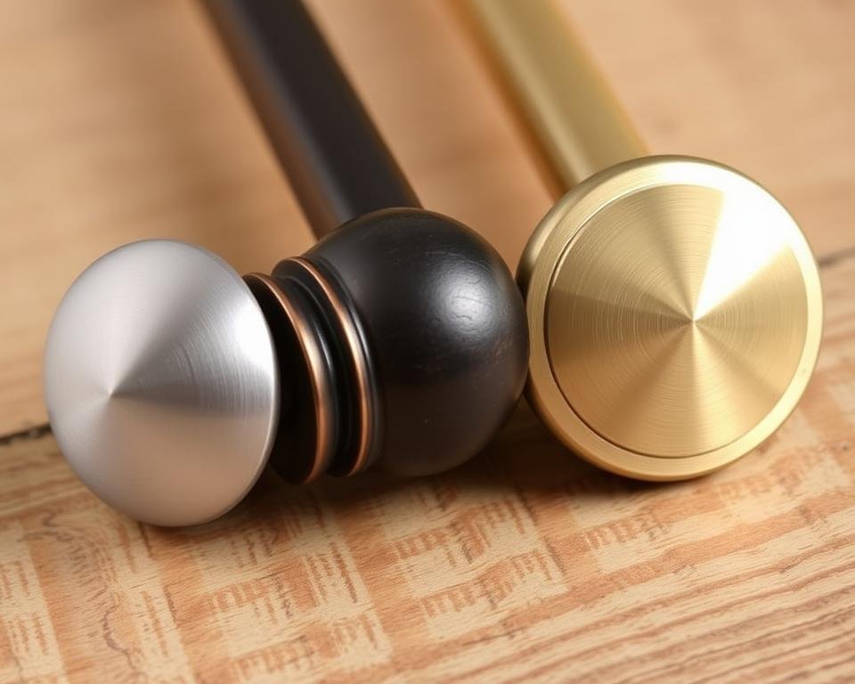 Brushed nickel, oil-rubbed bronze, and satin brass finishes
