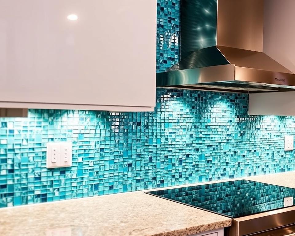 glass tile backsplash