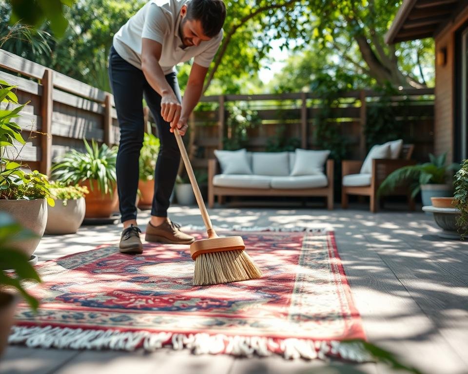 maintenance of outdoor rugs and flooring